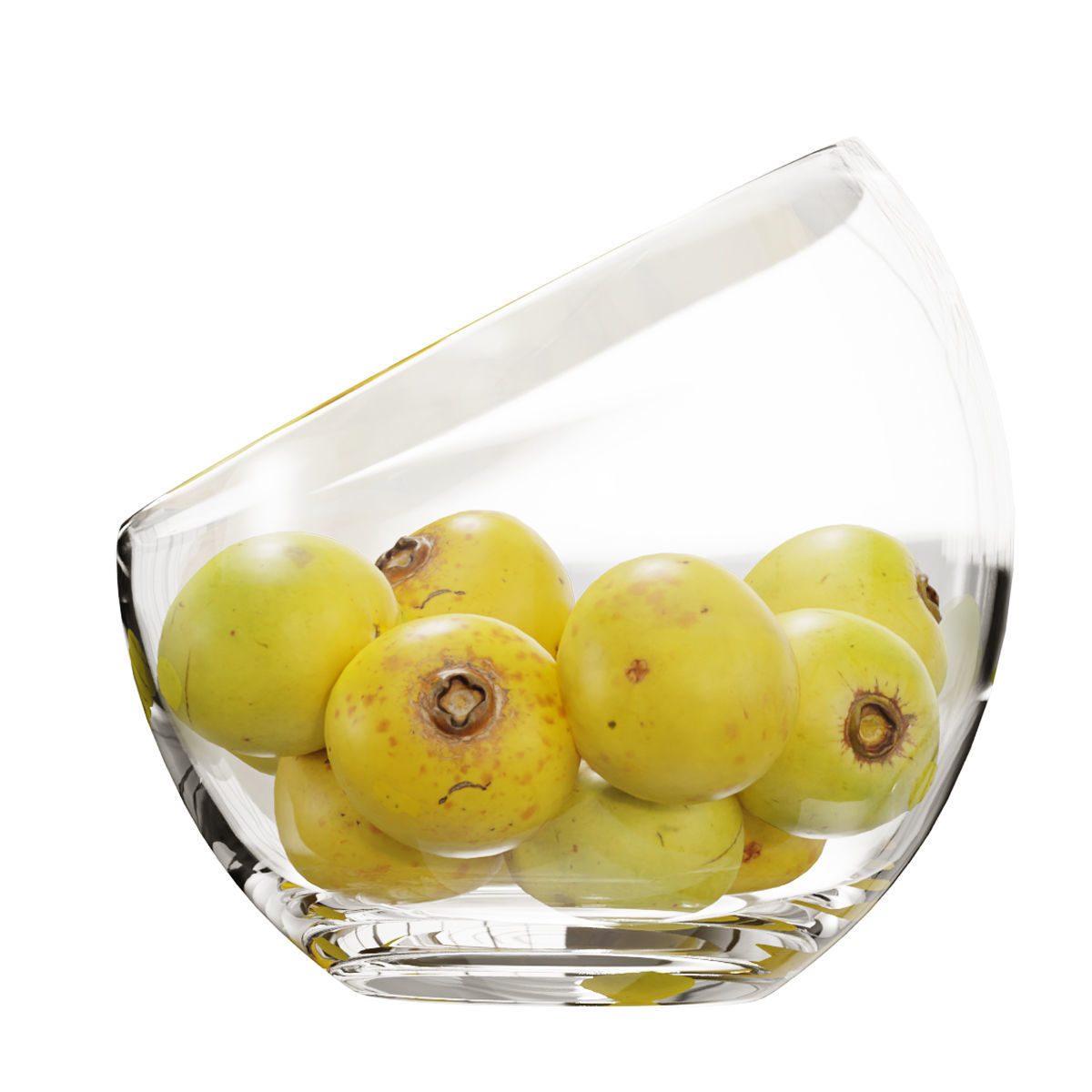 Large Slant Fruit Bowl Diospyros decandra 3D model_6