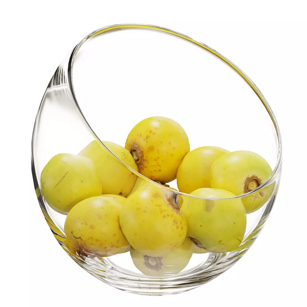 Large Slant Fruit Bowl Diospyros decandra 3D model_0