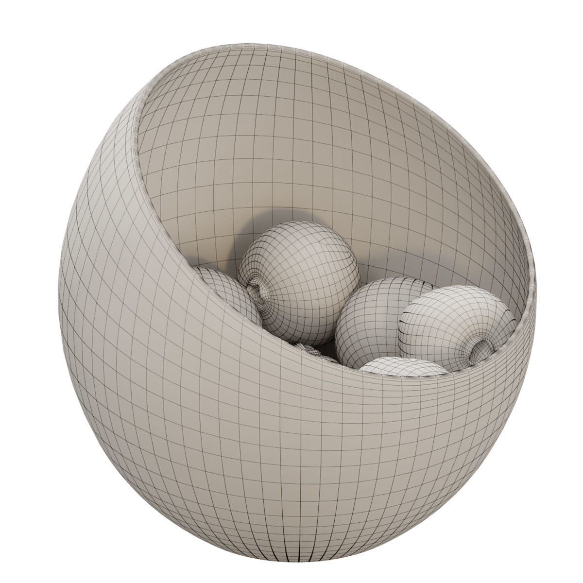 Large Slant Fruit Bowl Diospyros decandra 3D model_3