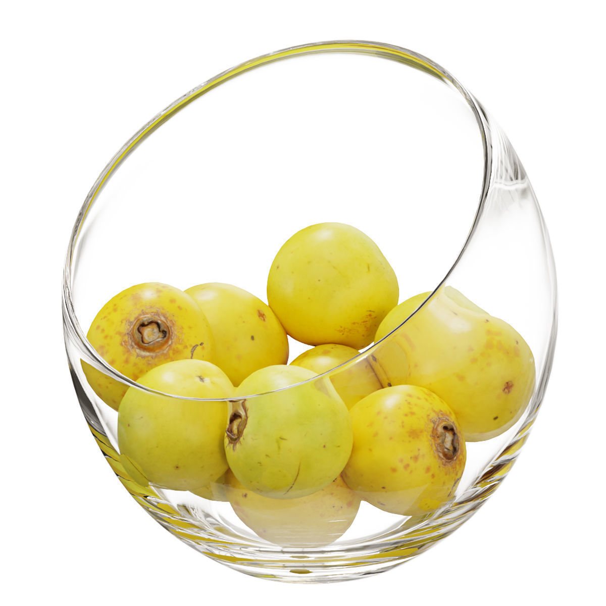 Large Slant Fruit Bowl Diospyros decandra 3D model_5