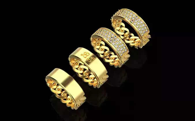 Cuban chain ring with plate  model 268