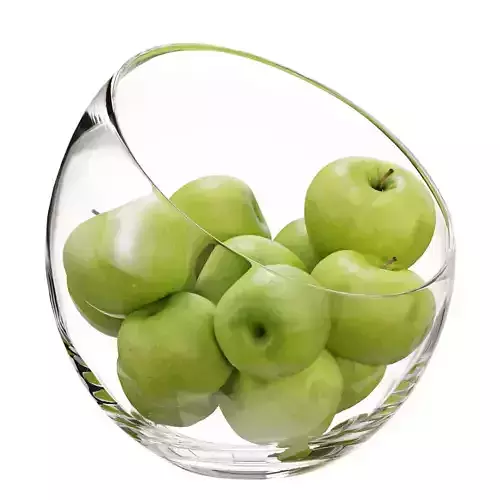 Large Slant Fruit Bowl granny smith apple 3D model
