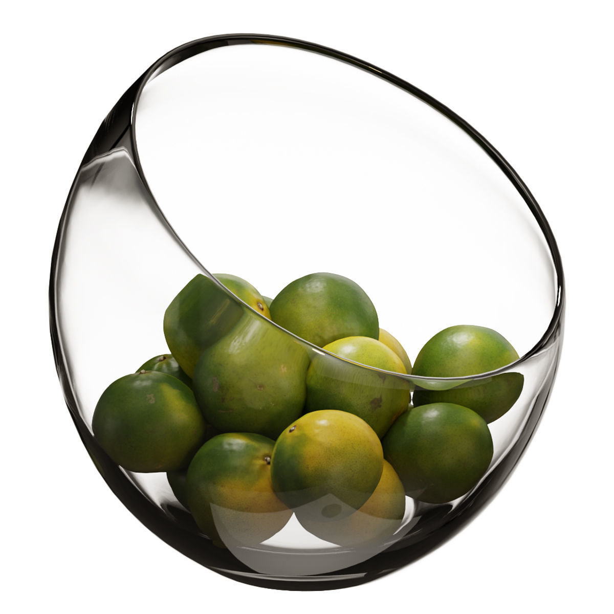 Large Slant Fruit Bowl Mandarin 3D model_2