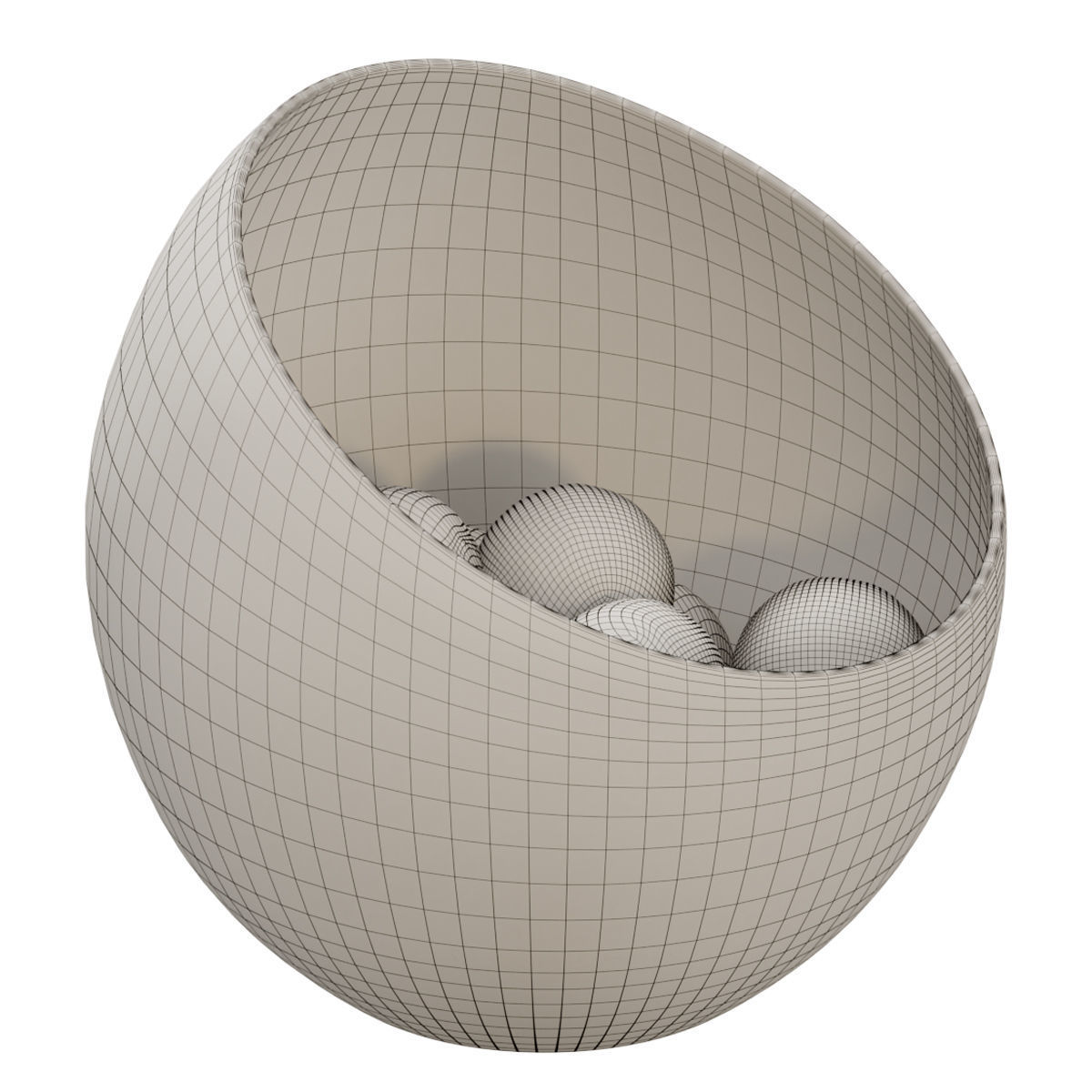 Large Slant Fruit Bowl Mandarin 3D model_3