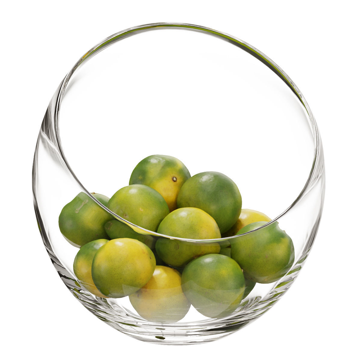 Large Slant Fruit Bowl Mandarin 3D model_4