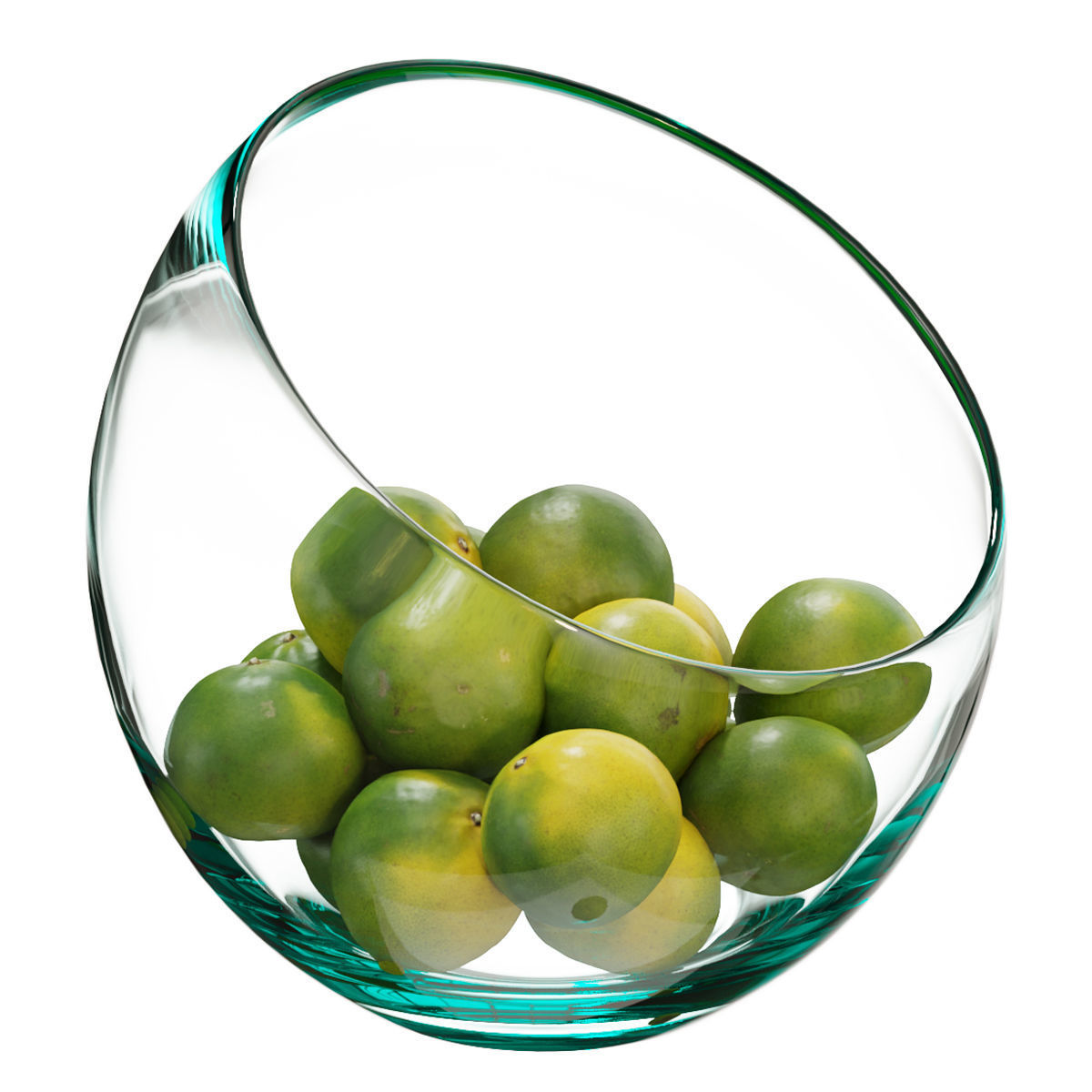 Large Slant Fruit Bowl Mandarin 3D model_1