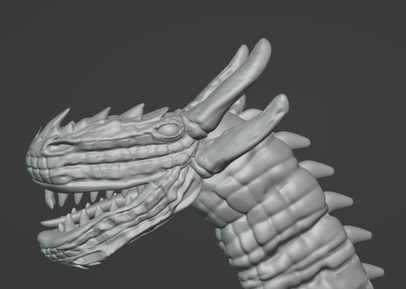 Dragon Head 3D Model 3D Print 3D print model_3