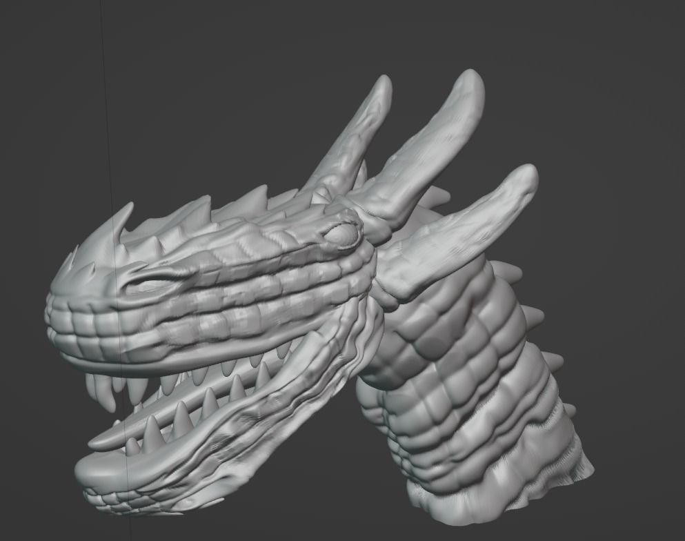 Dragon Head 3D Model 3D Print 3D print model_7