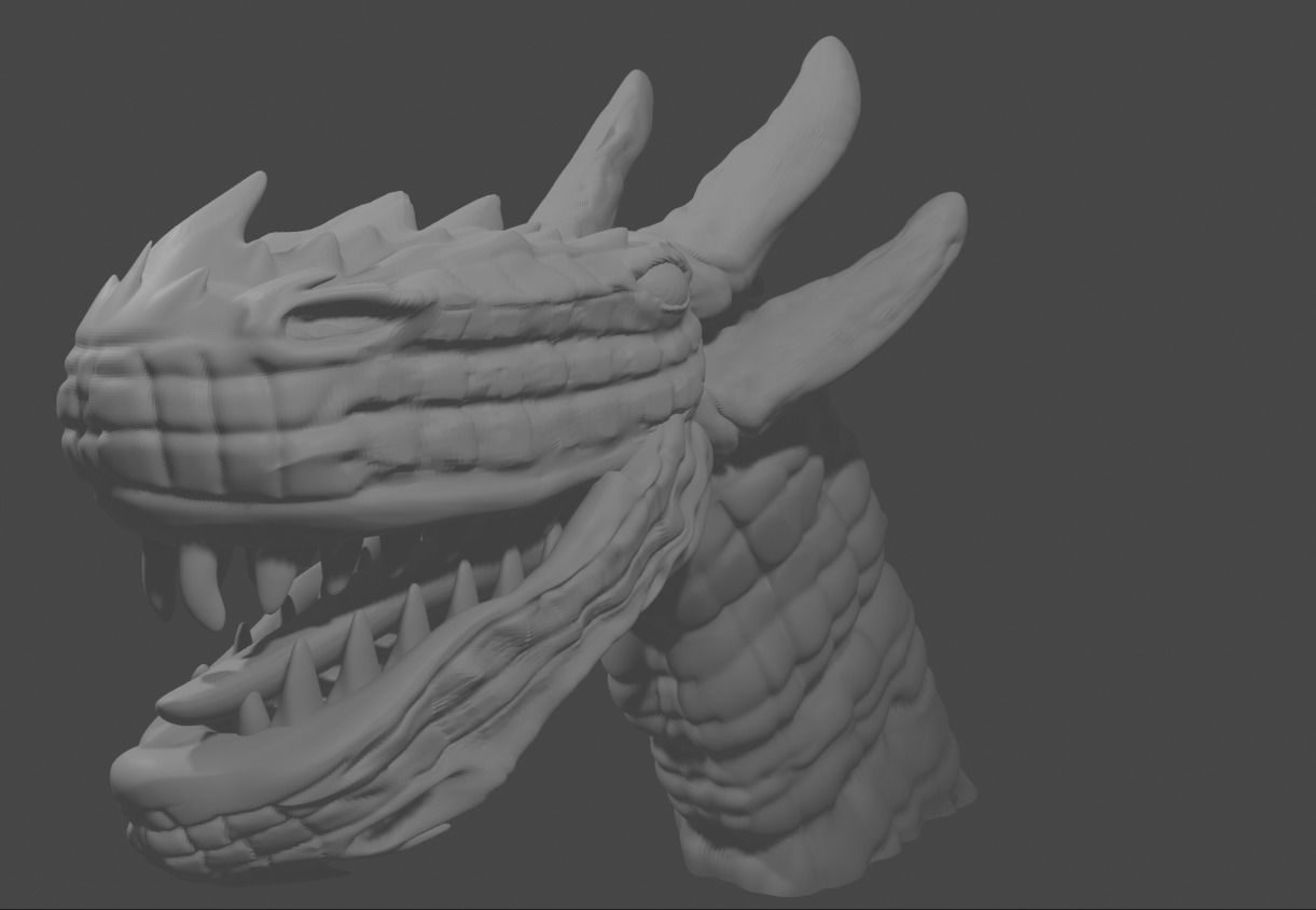Dragon Head 3D Model 3D Print 3D print model_1