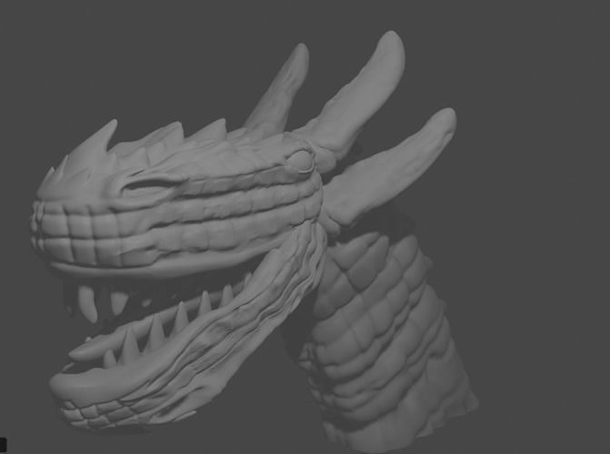 Dragon Head 3D Model 3D Print Low-poly 3D print model