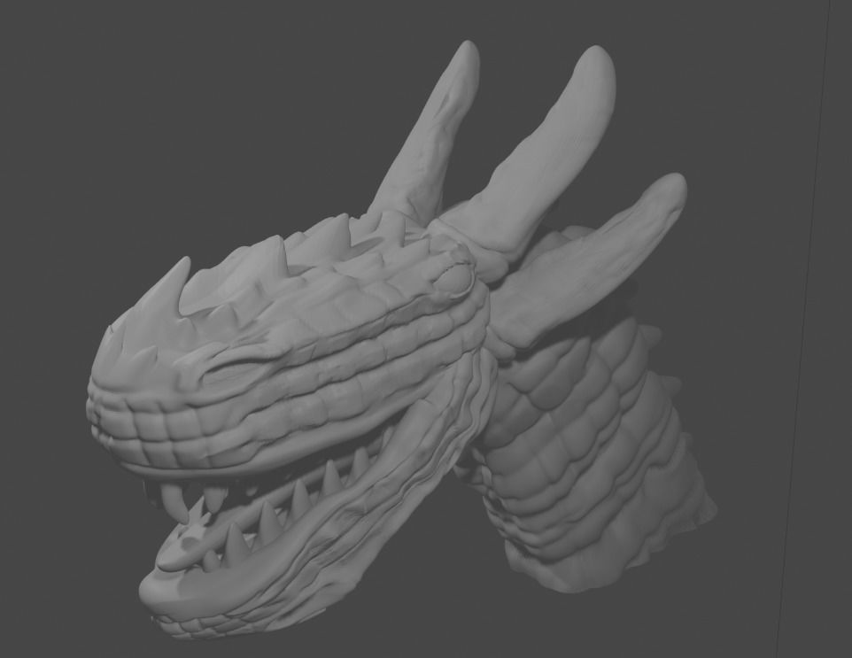 Dragon Head 3D Model 3D Print 3D print model_2