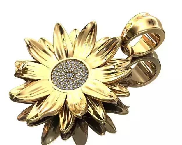 Sunflower Pendant 3D print model