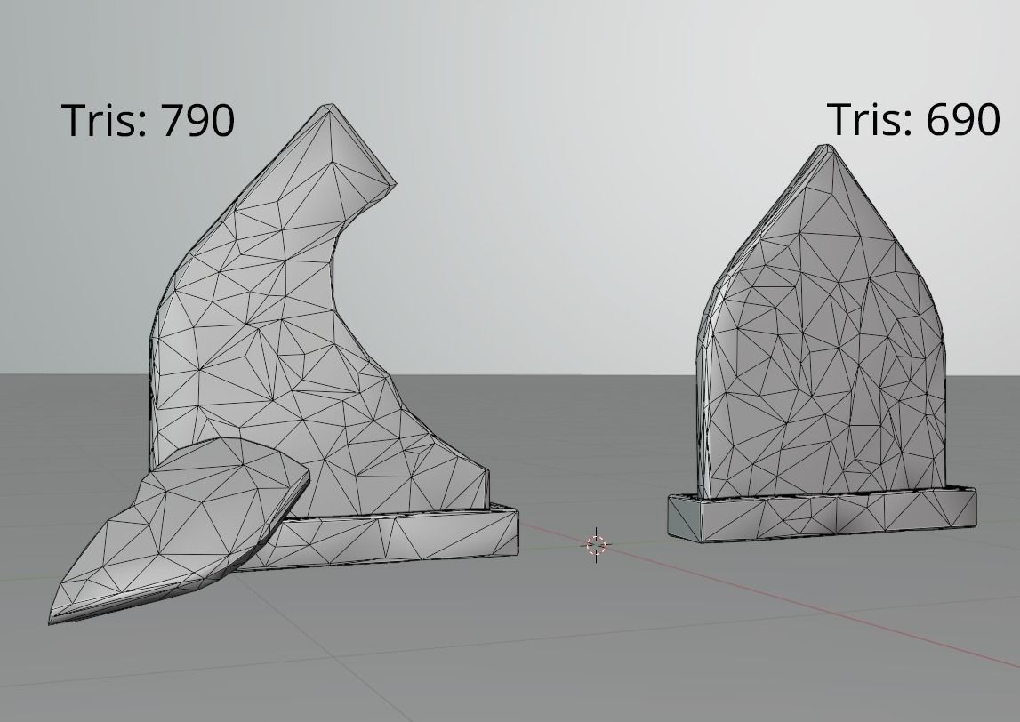 Hand Sculpted cemetery gravestones part 13 Low-poly 3D model_8