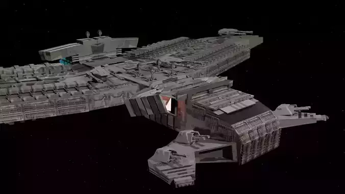 SCI-FI SPACESHIP FOR 3D PRINT AND GAME