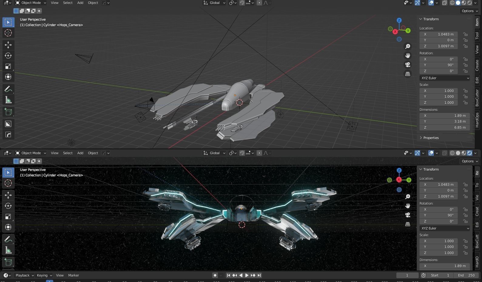 Sci-Fi Single Pilot Spaceship 3D model_1