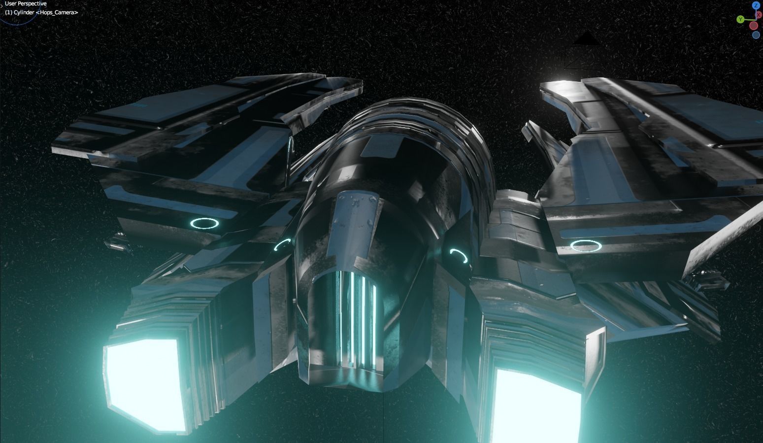 Sci-Fi Single Pilot Spaceship 3D model_3