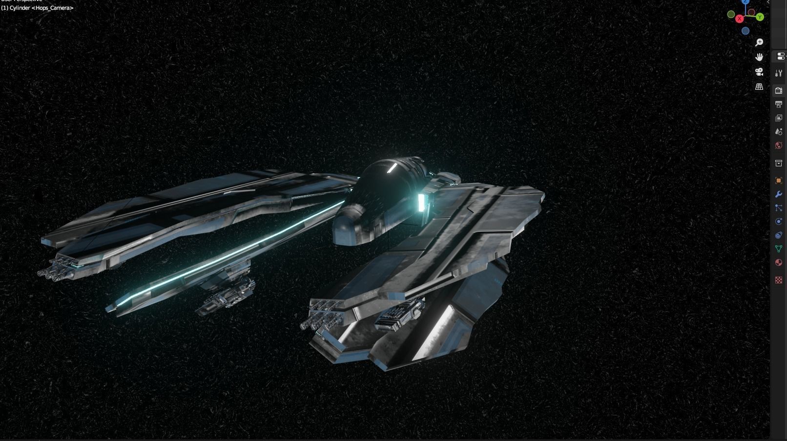 Sci-Fi Single Pilot Spaceship 3D model_4