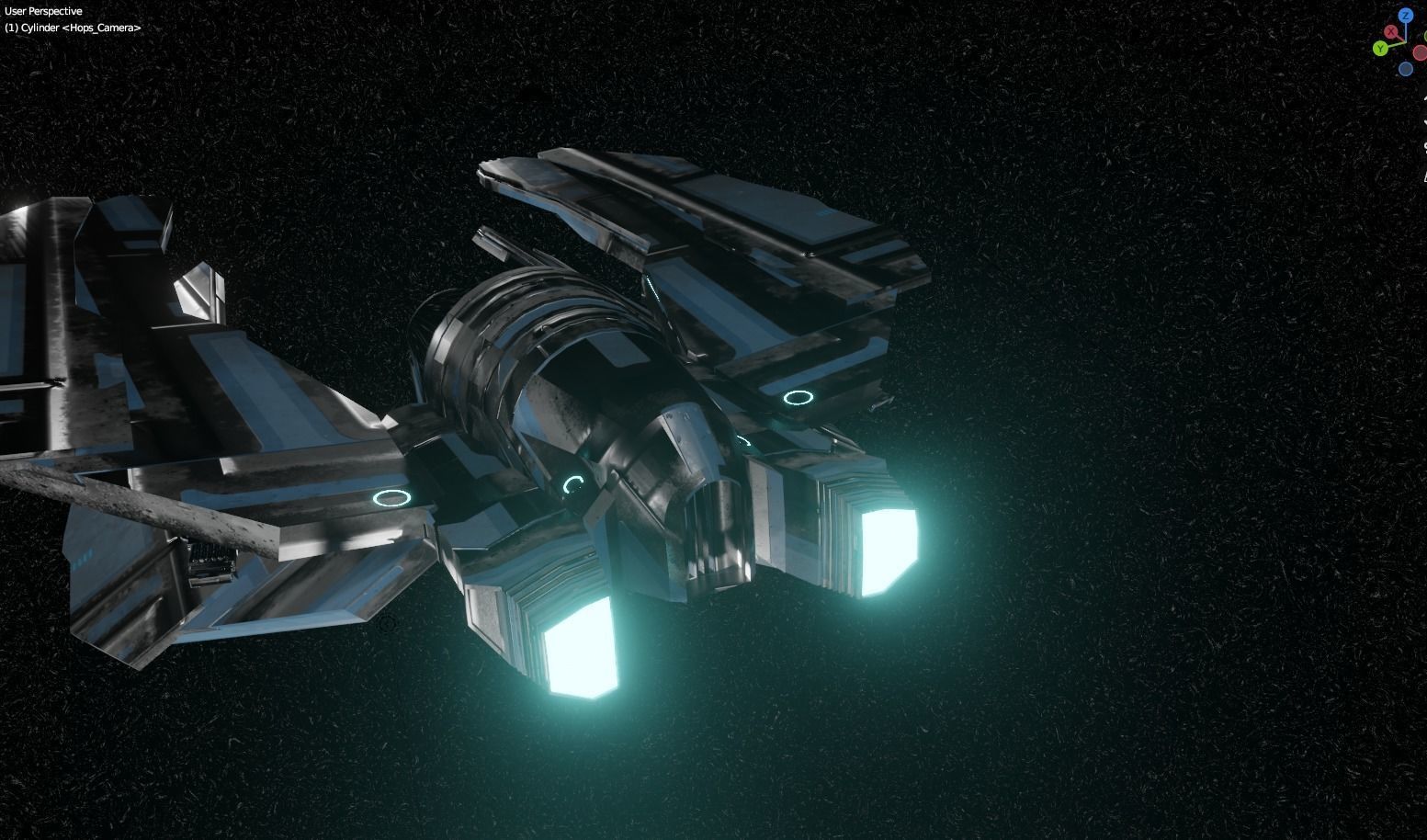 Sci-Fi Single Pilot Spaceship 3D model_2
