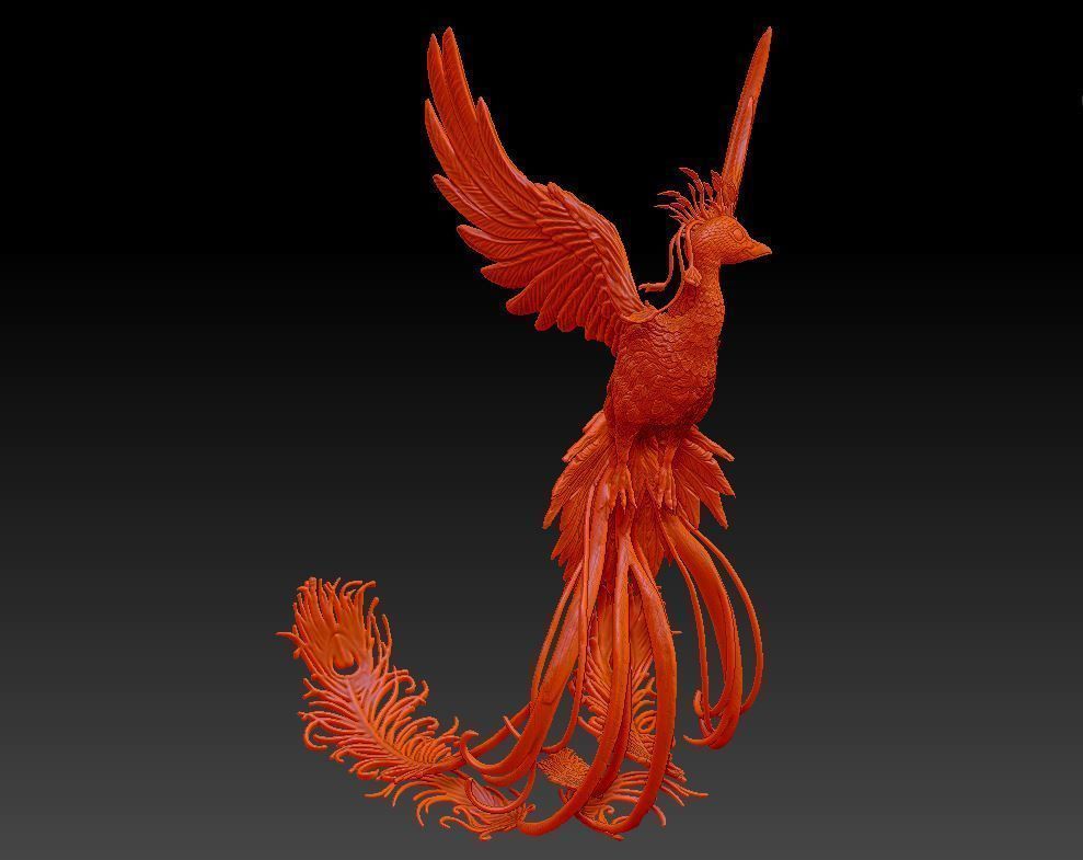 phoenix peacock  firebird  3D print model_5