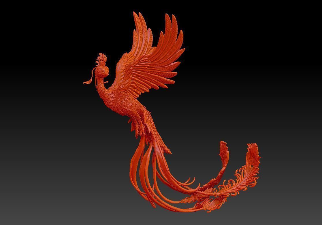 phoenix peacock  firebird  3D print model_2