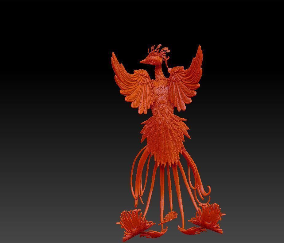 phoenix peacock  firebird  3D print model_4