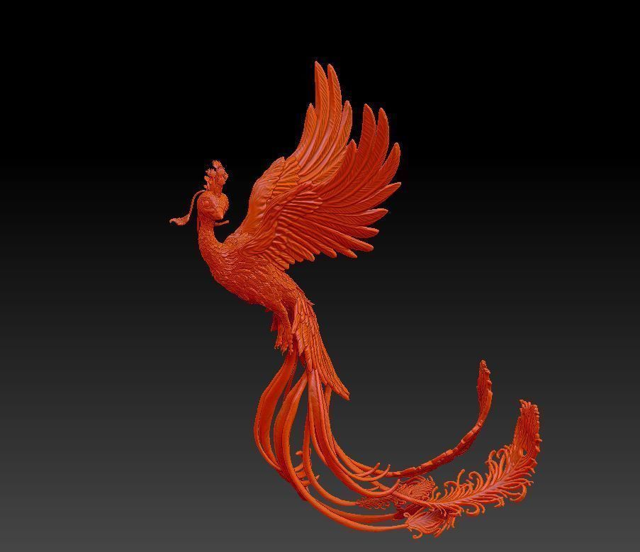 phoenix peacock  firebird  3D print model_8