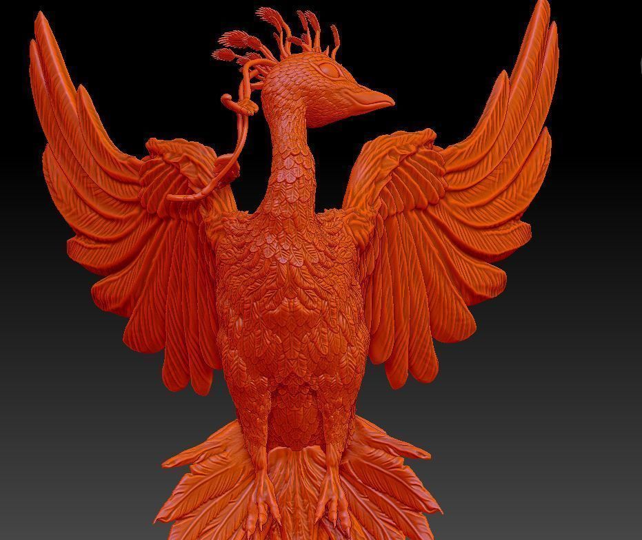 phoenix peacock  firebird  3D print model_6