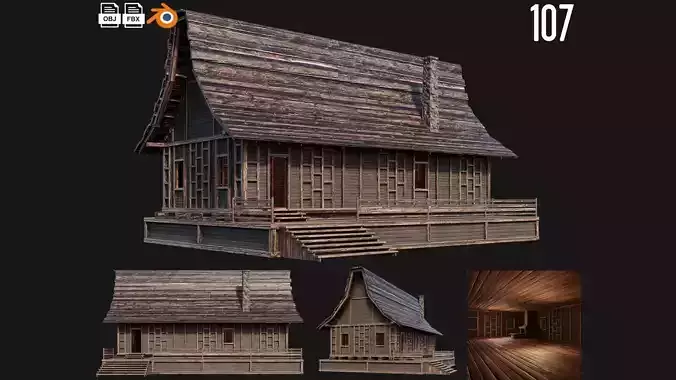 Old Medieval House Building 4K Textures GameReady 107