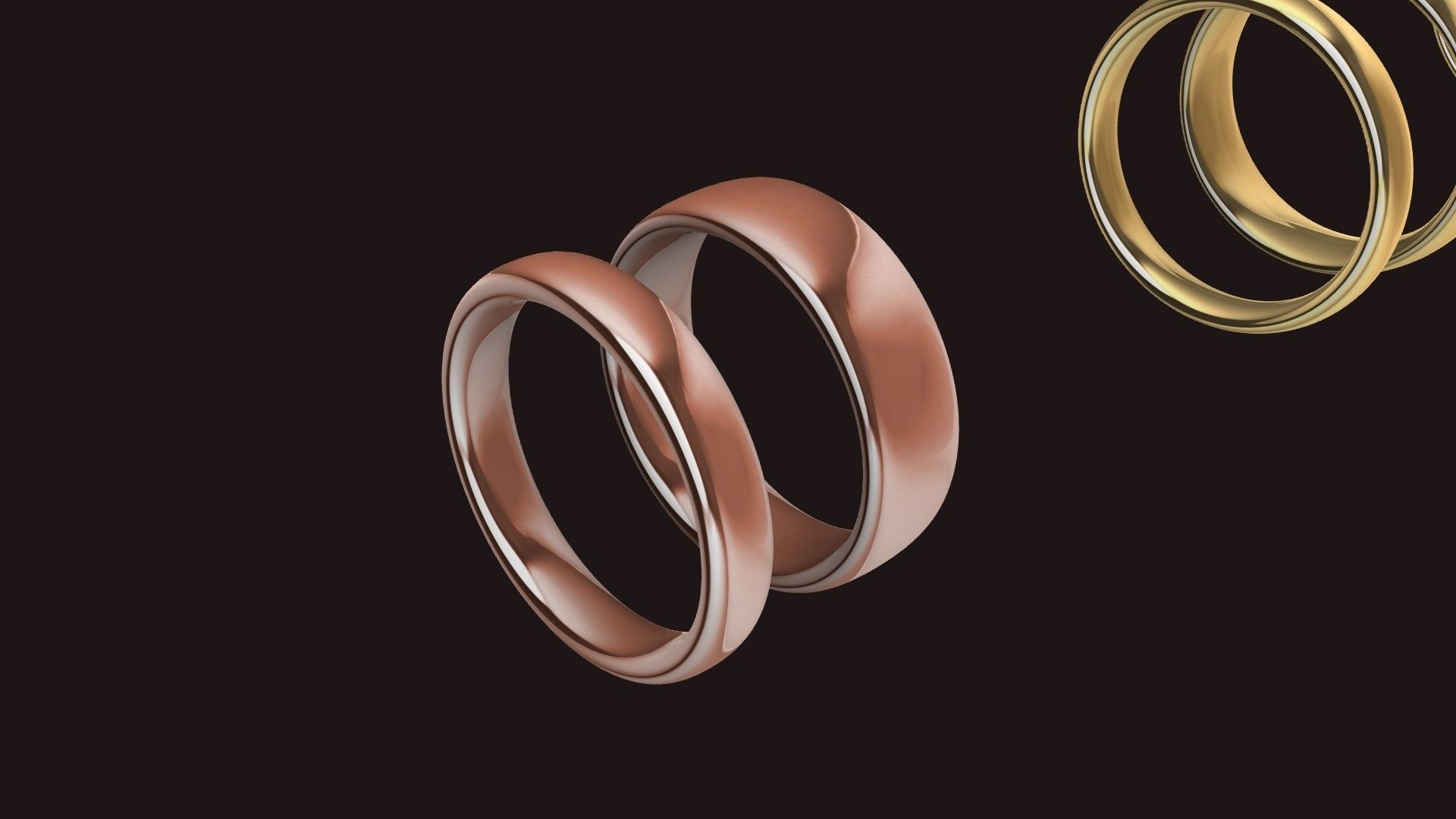 4 sizes dual wedding bands stl verified 3D print model_42