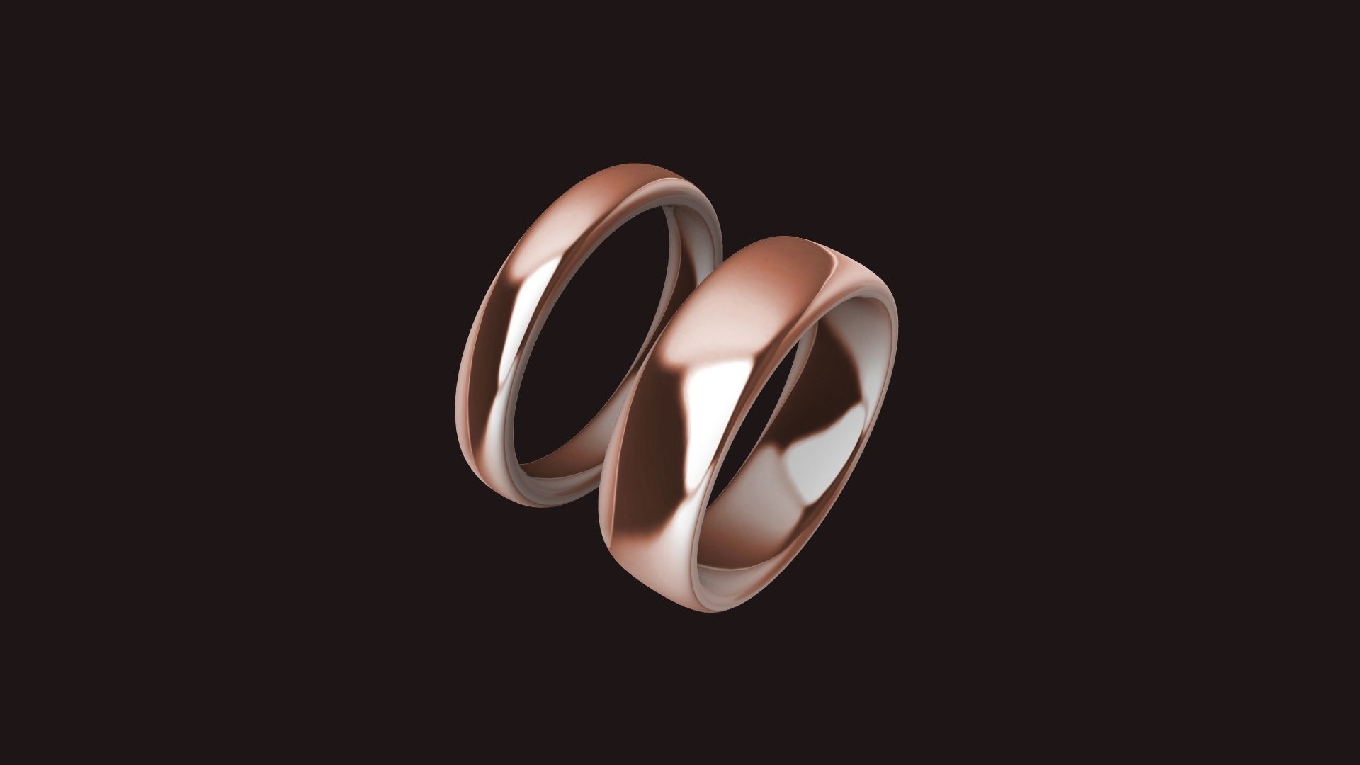 4 sizes dual wedding bands stl verified 3D print model_35