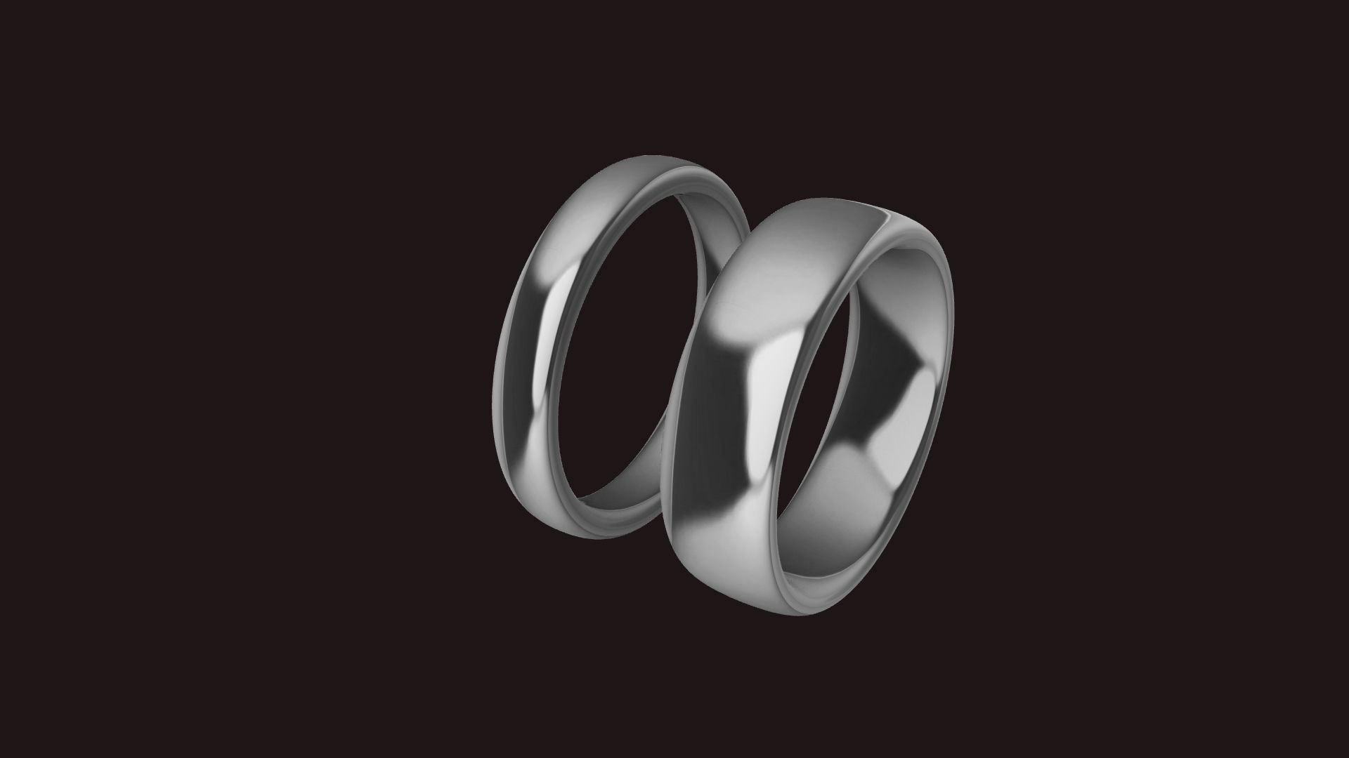 4 sizes dual wedding bands stl verified 3D print model_48