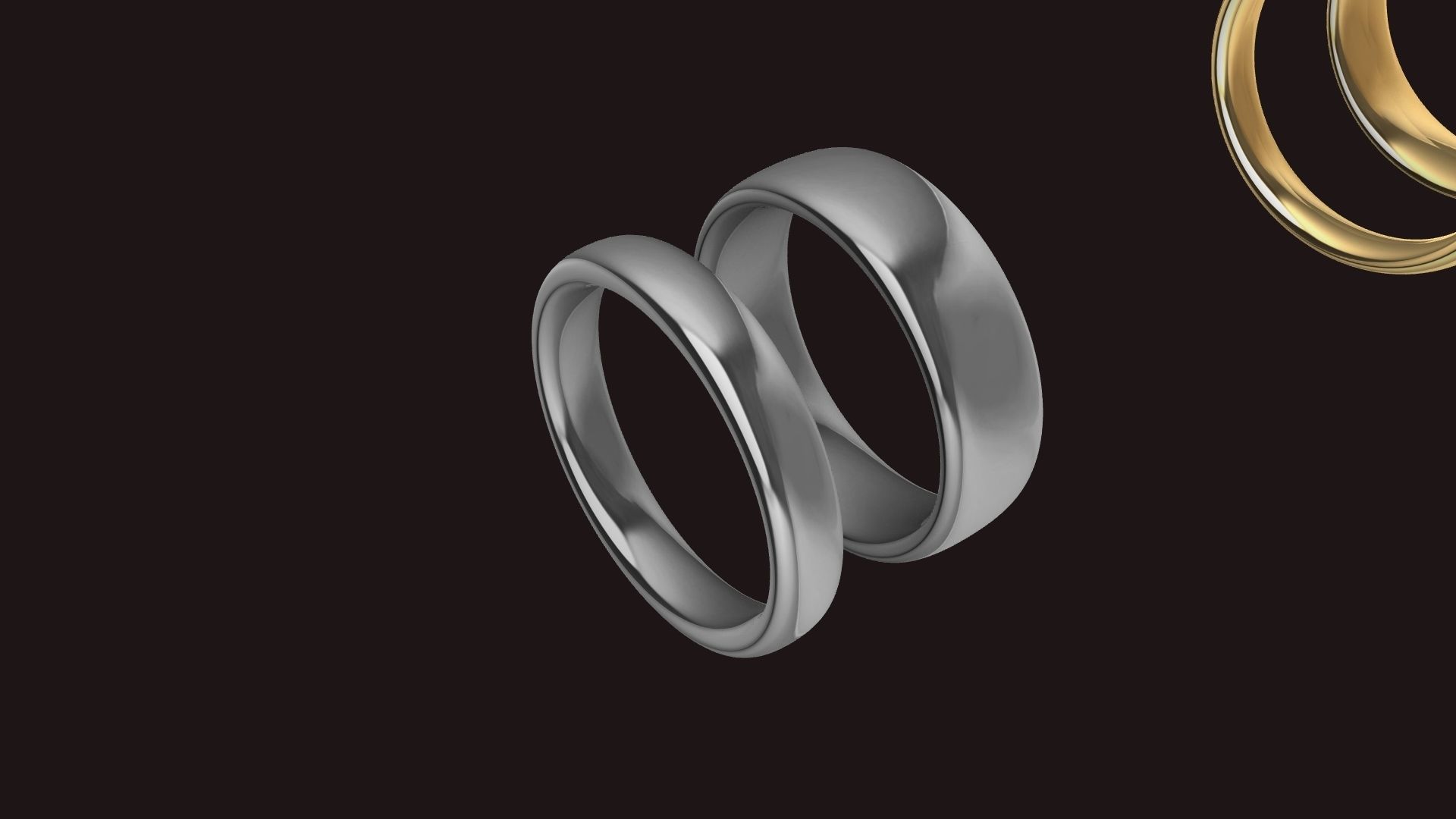 4 sizes dual wedding bands stl verified 3D print model_44