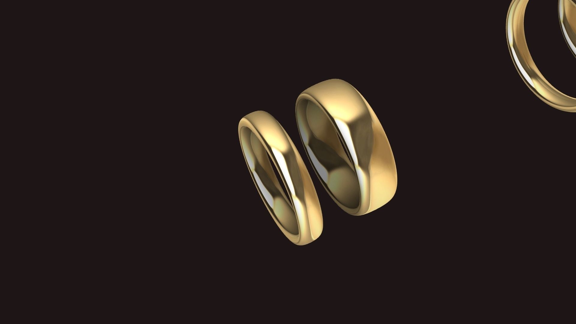 4 sizes dual wedding bands stl verified 3D print model_4