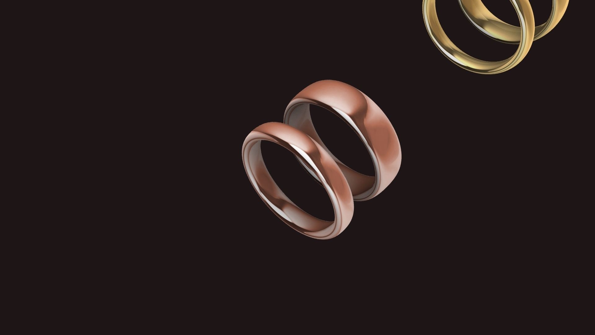 20 dual wedding bands stl verified 3D print model_3