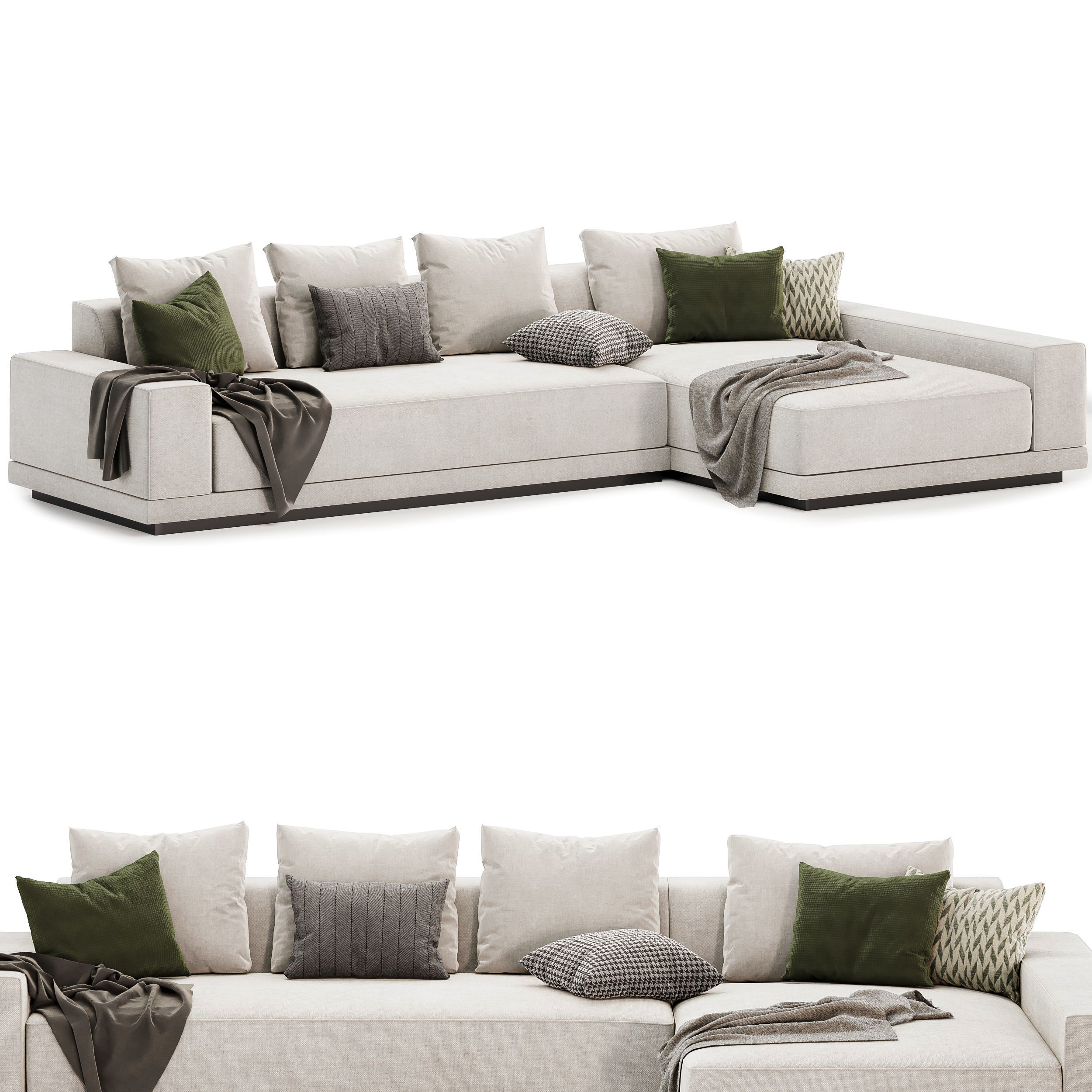 Cortona Sofa Chaise Sectional 3D model_1