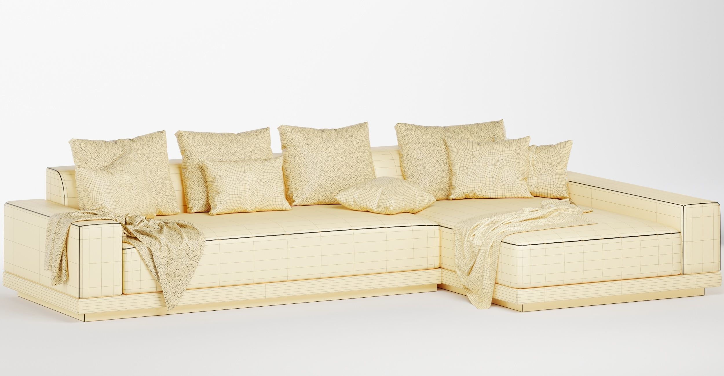 Cortona Sofa Chaise Sectional 3D model_5