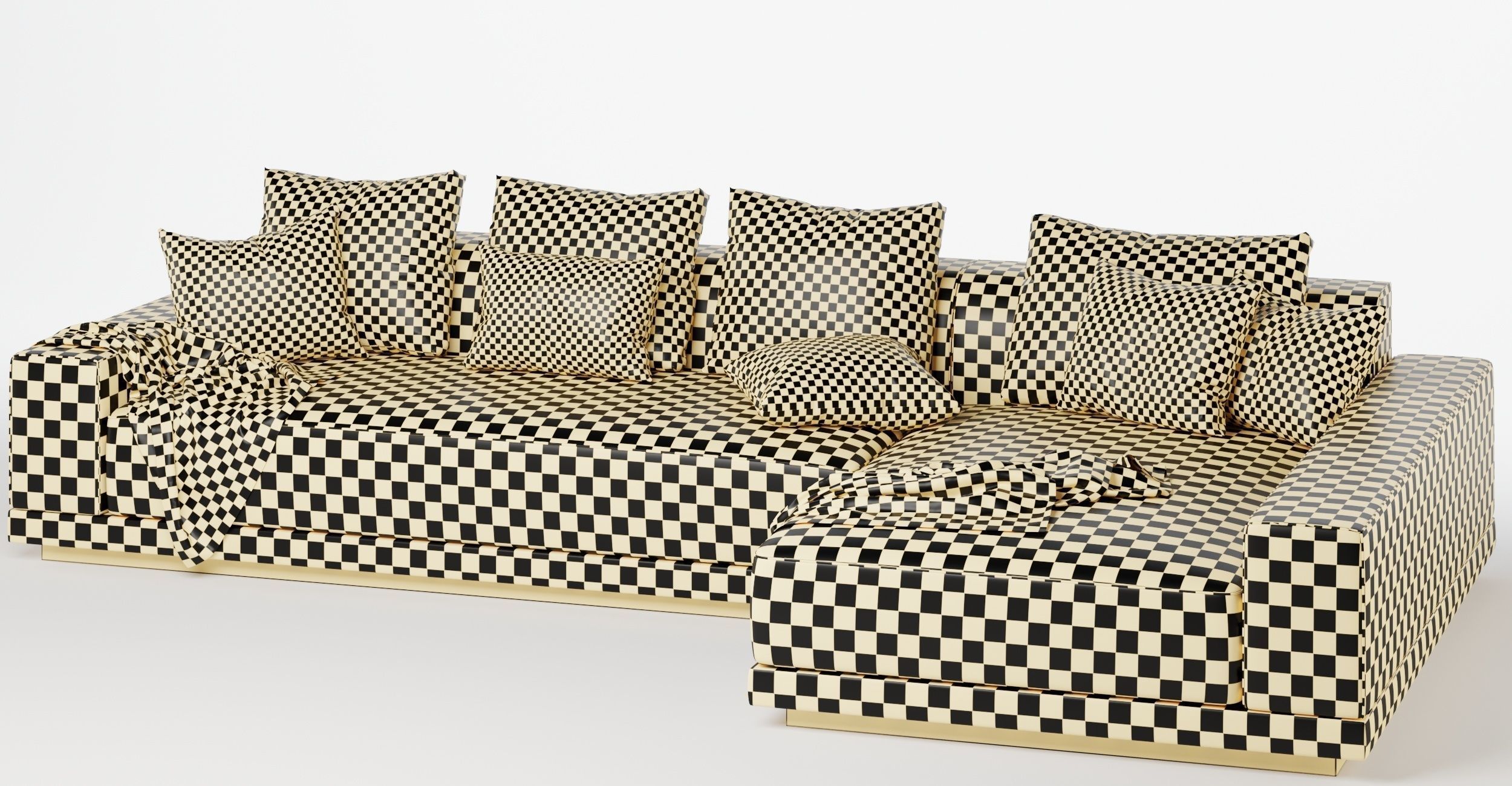 Cortona Sofa Chaise Sectional 3D model_4