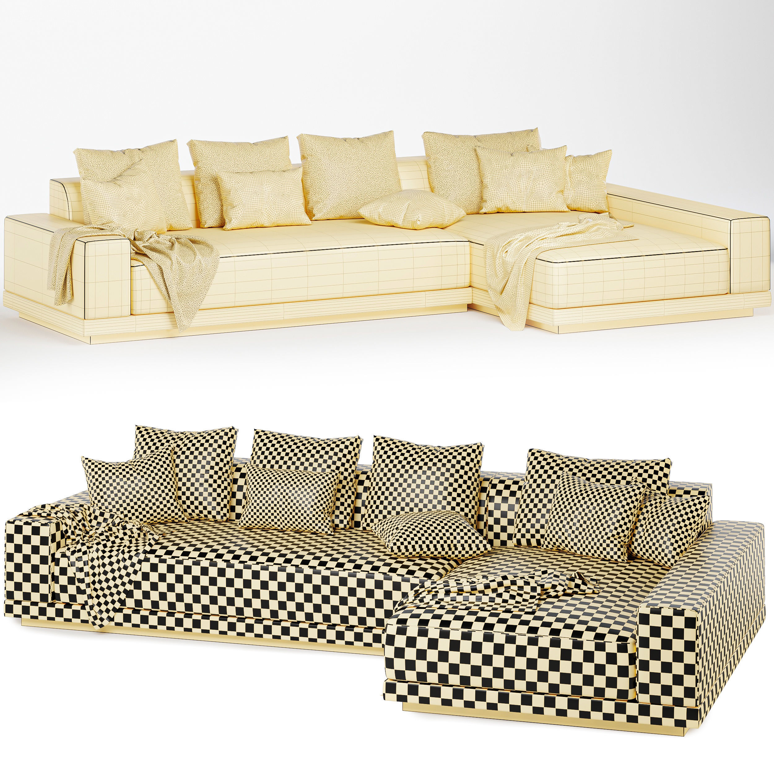 Cortona Sofa Chaise Sectional 3D model_3