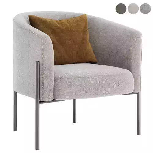 Curved Iron Leg armchair