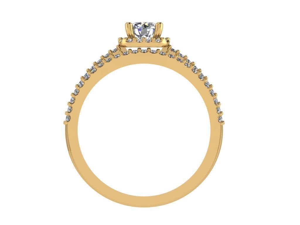 Ring370 engagement ring set gold 3D print model_2