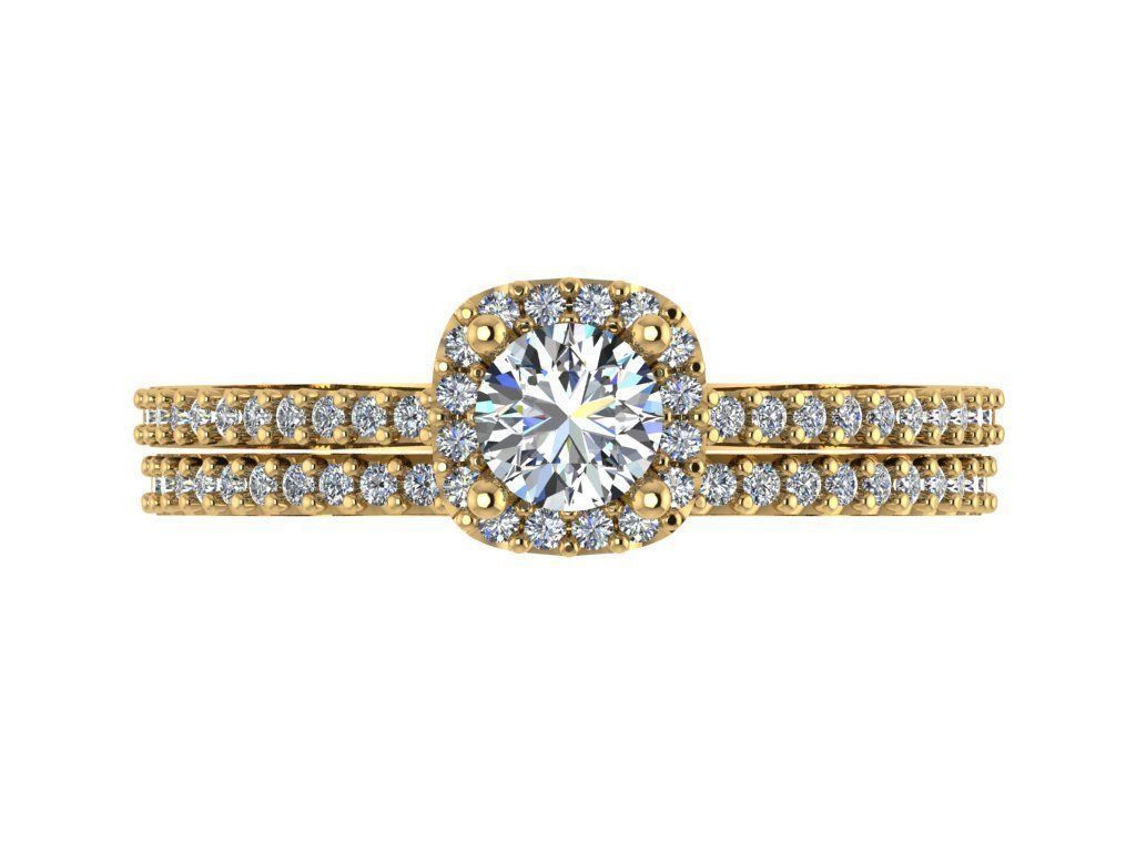 Ring370 engagement ring set gold 3D print model_1