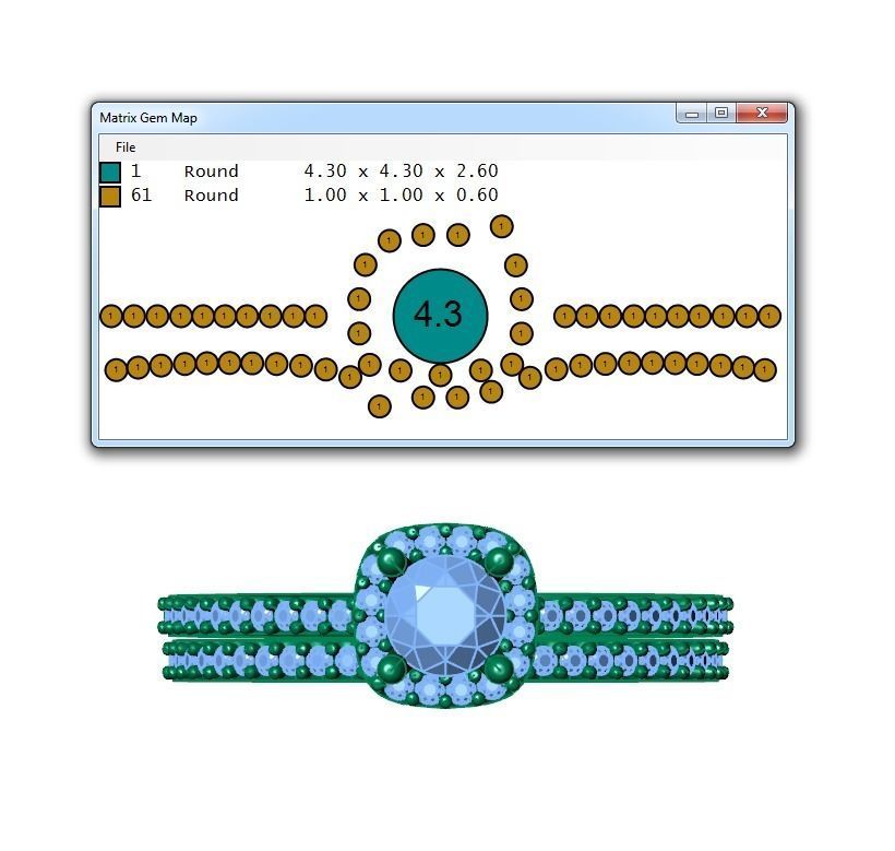 Ring370 engagement ring set gold 3D print model_6