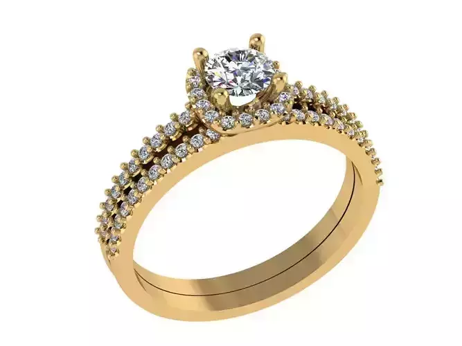 Ring370 engagement ring set gold