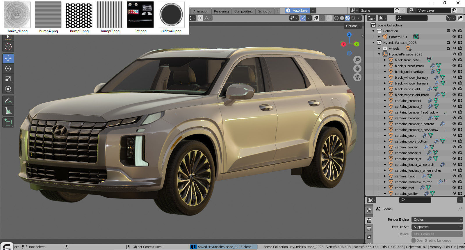 Hyundai Palisade 2023 3D model_33