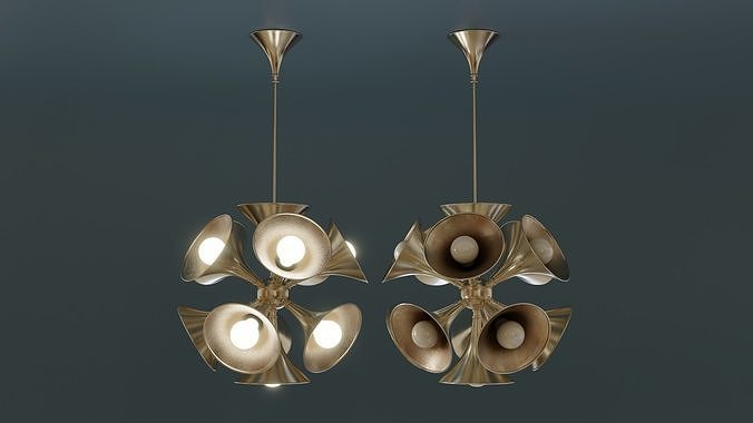 Mid-Century Ceiling Lamp Low-poly 3D model