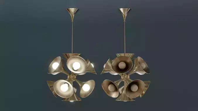 Mid-Century Ceiling Lamp Low-poly 3D model