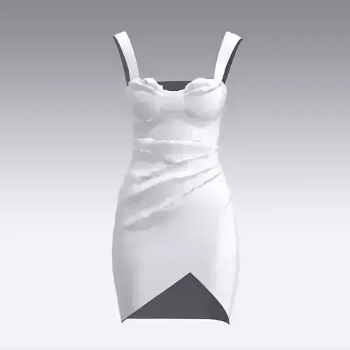 DRESS ASYMETRIC SKIRT DRAPED LOOK LITTLE DRESS