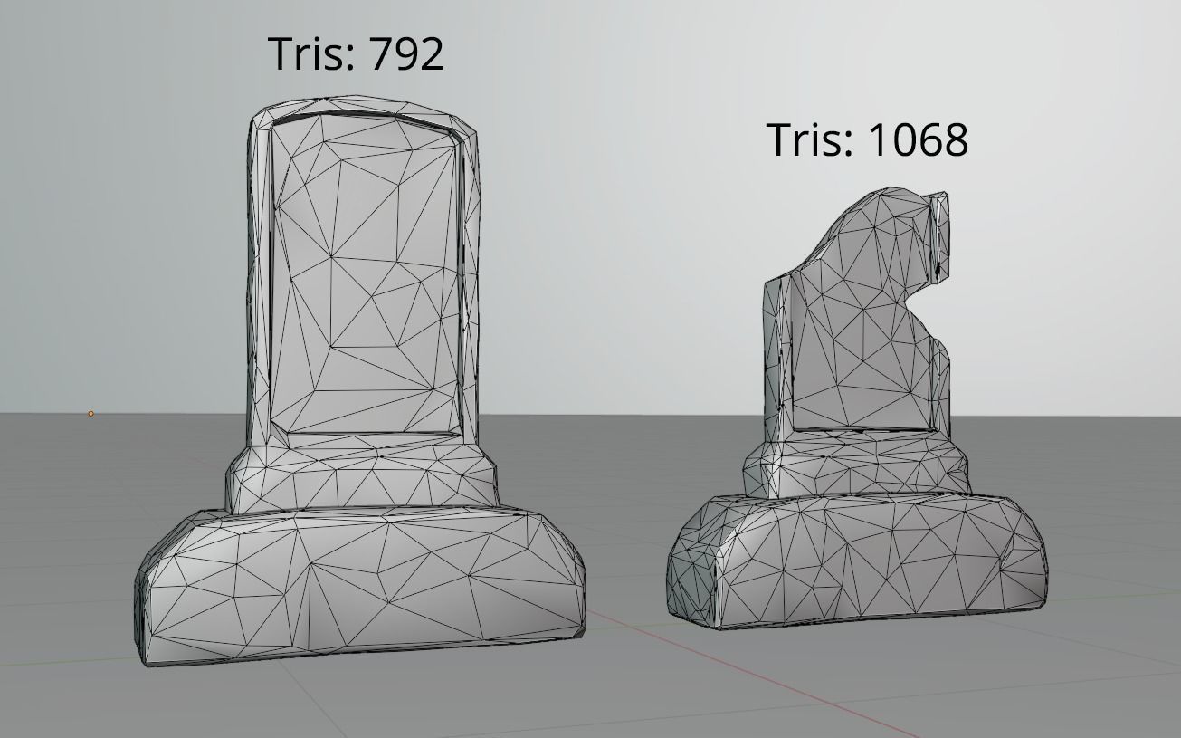 Hand Sculpted cemetery gravestones pack Low-poly 3D model_4