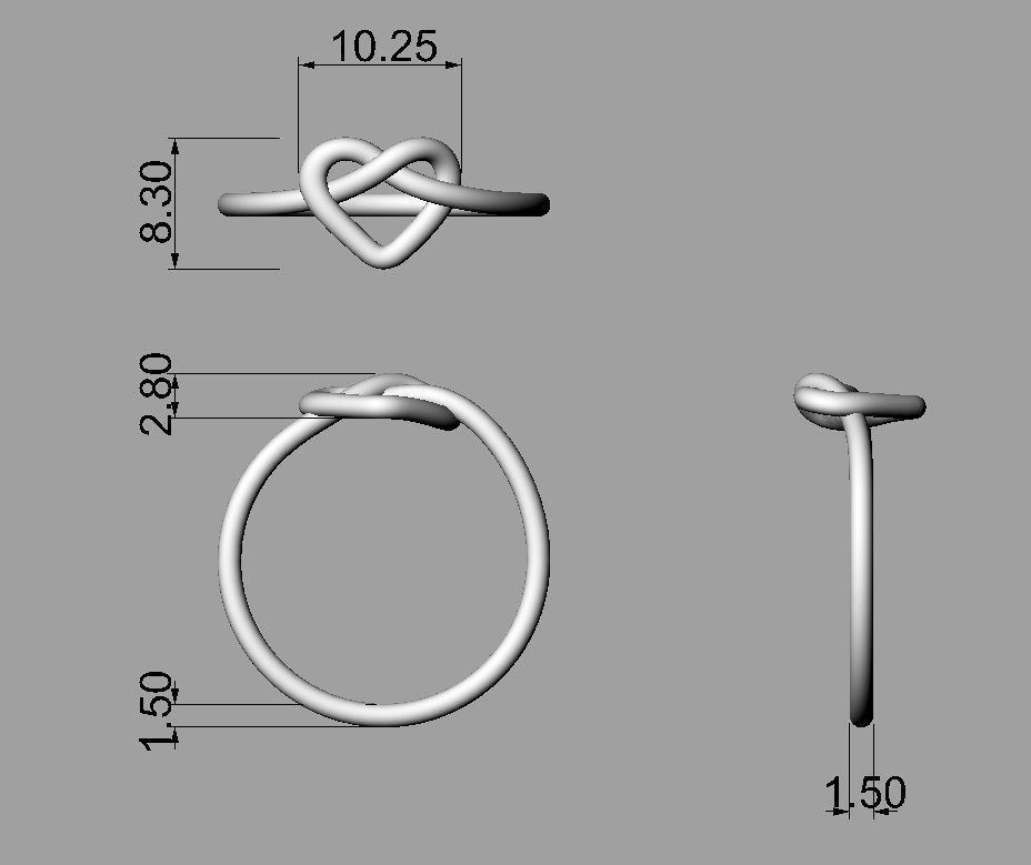 Heart Knot Ring 3D print model_6