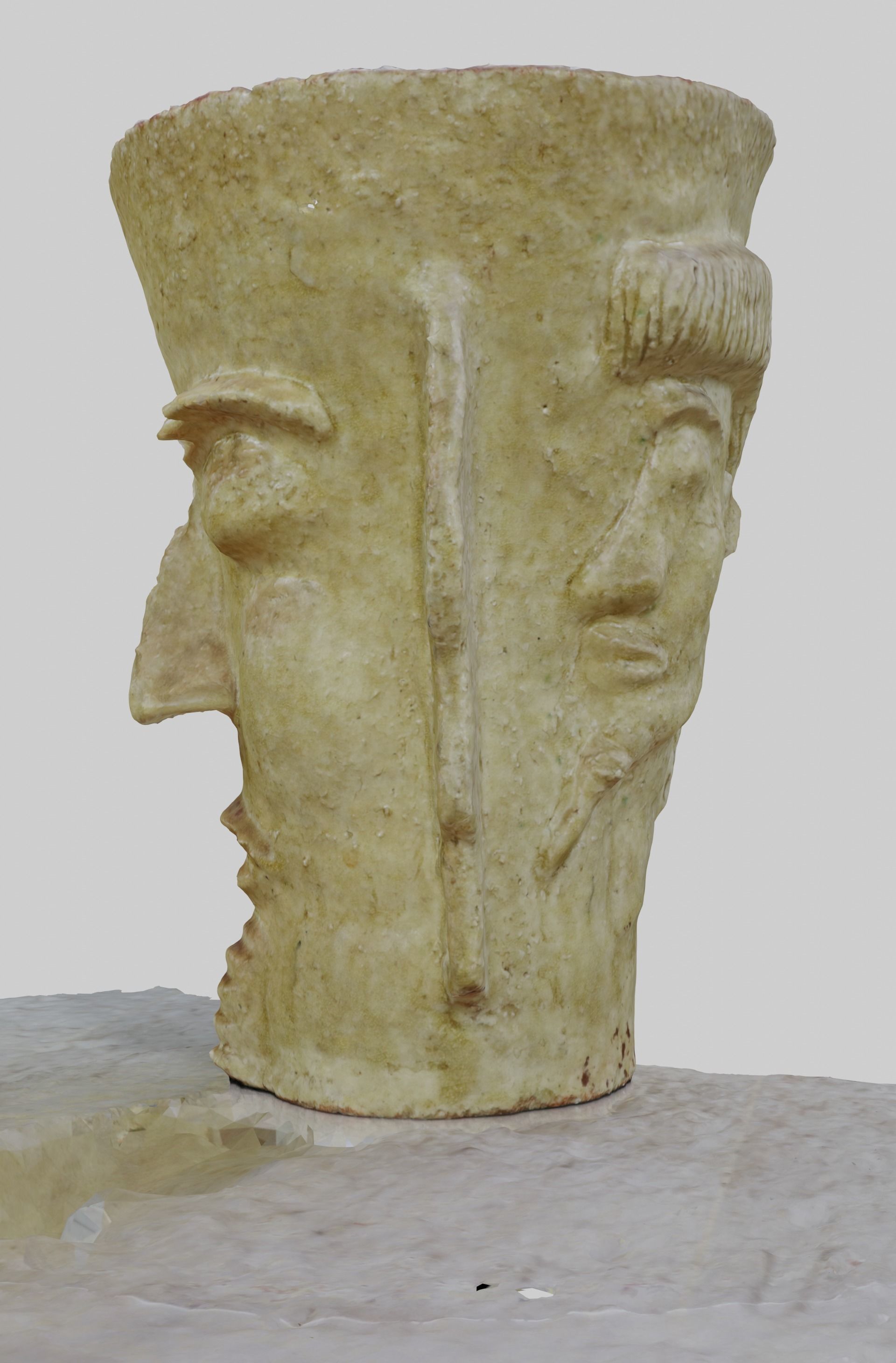 Unique Antic Vase with Faces Photo Scan 3D model_5